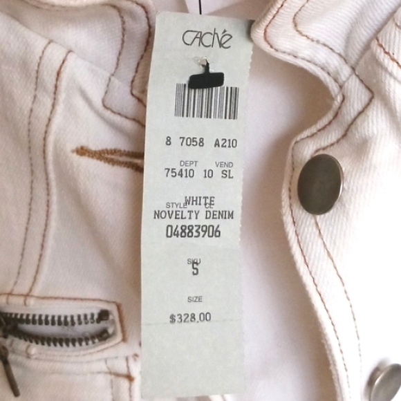 Vintage Cache New... White denim jacket,embellishments,size S, - Picture 5 of 16